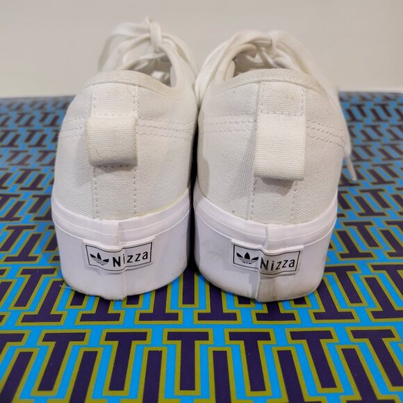 ADIDAS White Platform Canvas Sneaker Size 8.5 - Picture 8 of 14